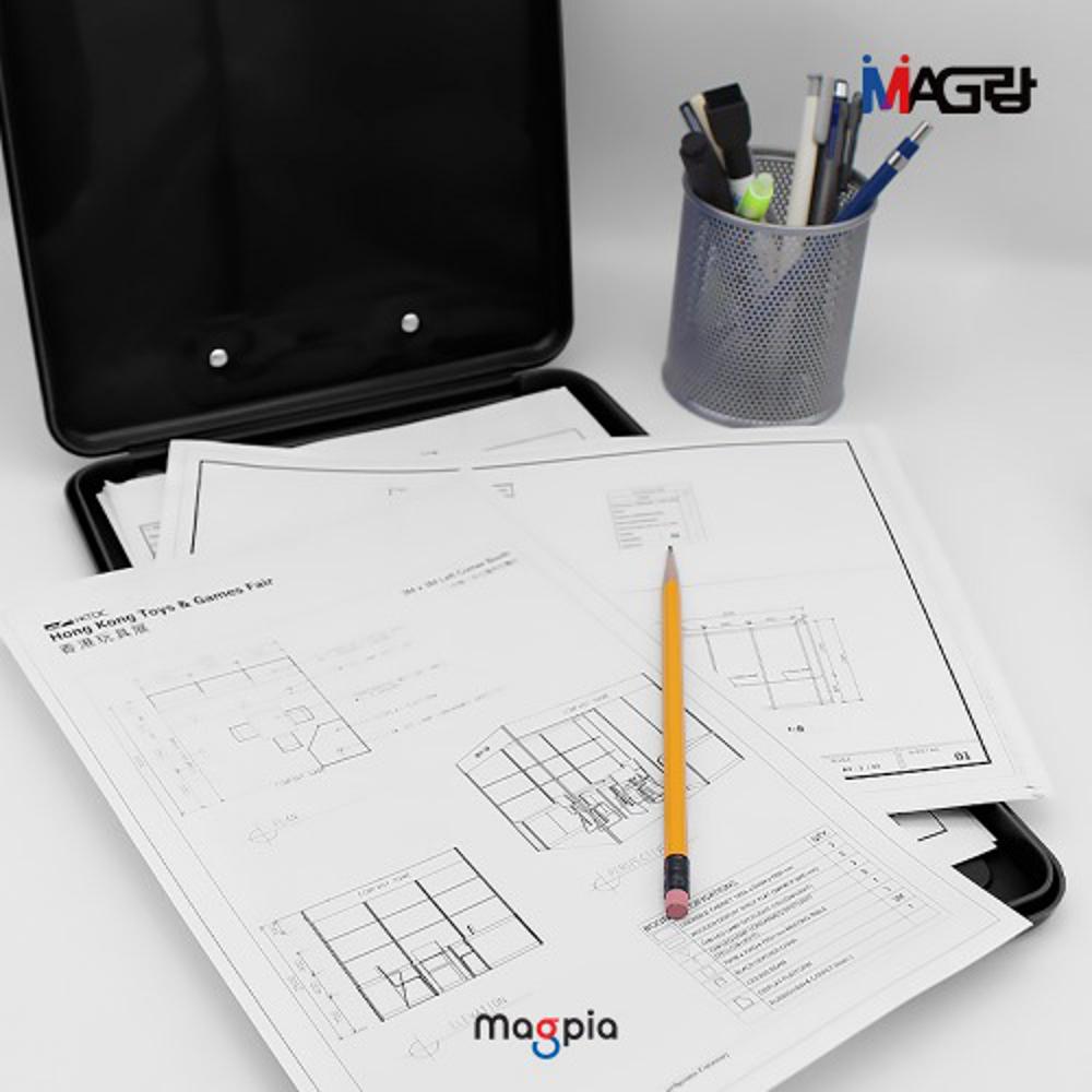 마그피아 (학습교재) 마그피아 마그랑 클립보드 파일케이스(A4) 블랙 MCB-A4