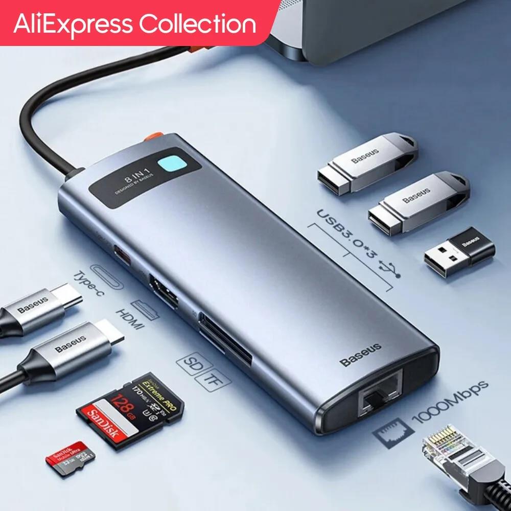 [호환] 컴퓨터 PC 노트북 USB 멀티 허브 포트 분배기 AliExpress Collection Baseus 맥북 호환 프로용 3.0 태블릿