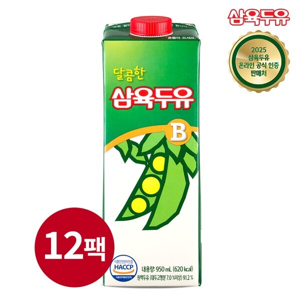 베지밀 삼육두유 달콤한 두유B 950ml x 12팩