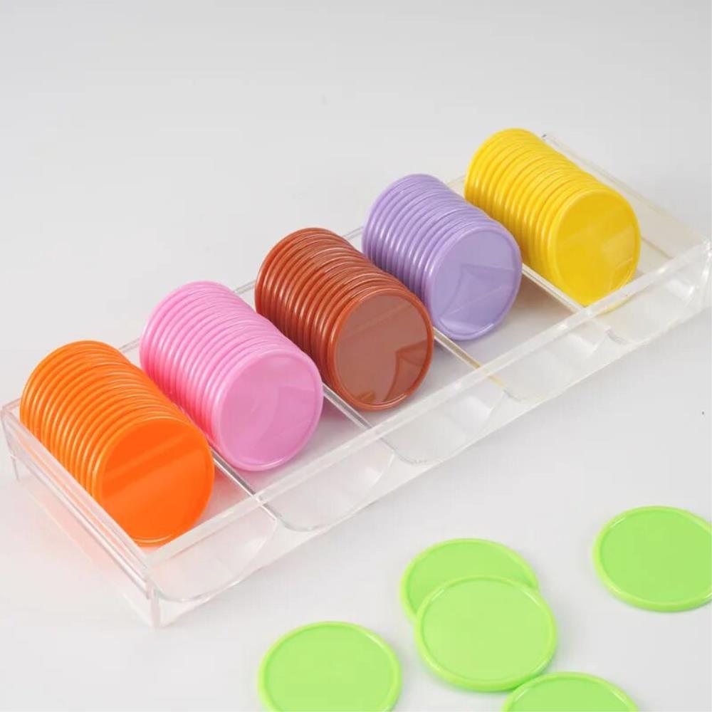 카지노칩세트 포커 불투명 플라스틱 학습 카운터 미니 칩 토큰 보관함 포함 1000PC . cm