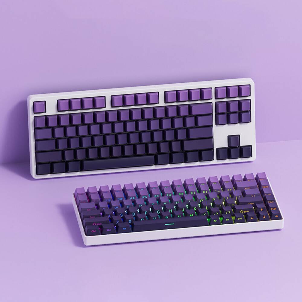 [오늘출발] 그라데이션 바이올렛 키캡 측각 RGB LED 투과 PBT OEM 이중사출