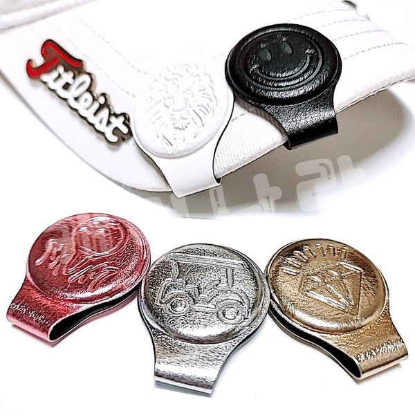 [션앤슈][오늘출발] 캐디나라 원형 골프 볼마커 양면클립 자석 볼마크 햇클립