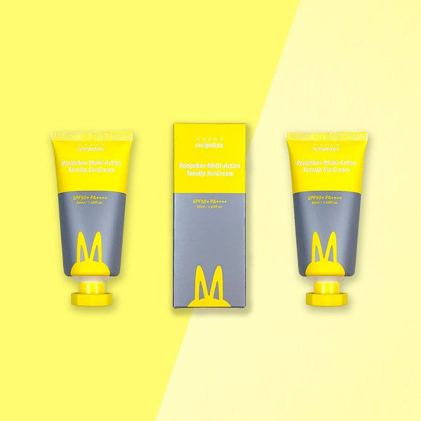 레시피박스 멀티액션 톤업 3중기능성 무기자차 선크림 SPF50 PA++++ 2개 묶음