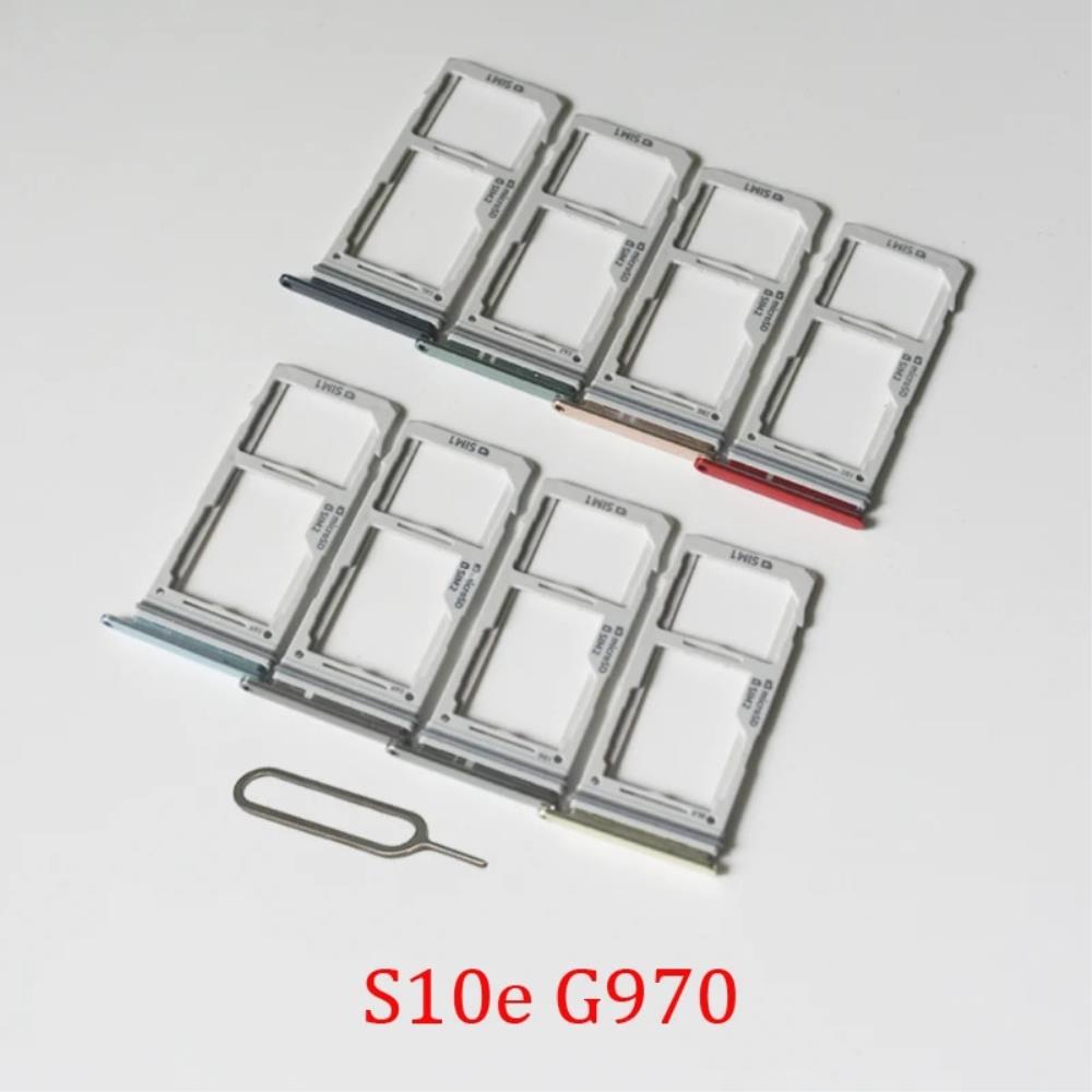 [호환] SIM 카 트레이 슬롯 삼성 호환 갤럭시 S10e G970F G970 휴대폰용 칩 마이크로 SD 홀더 어댑터 도구