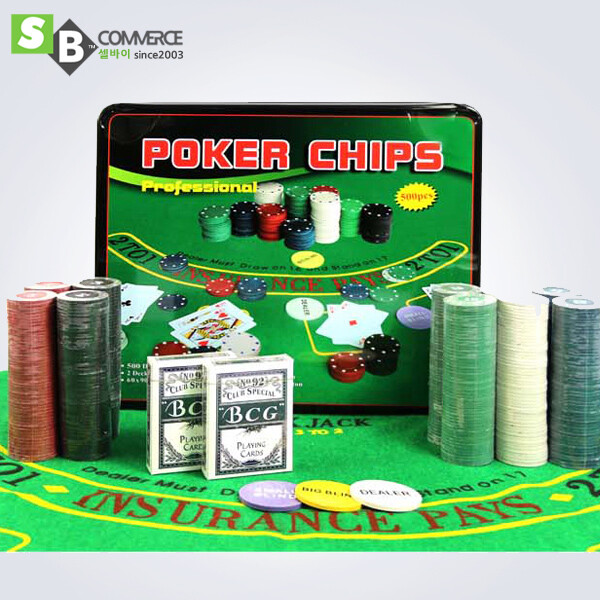 [오늘출발]셀바이 전략게임 숫자 카지노칩 500P풀세트 철케이스 카드게임