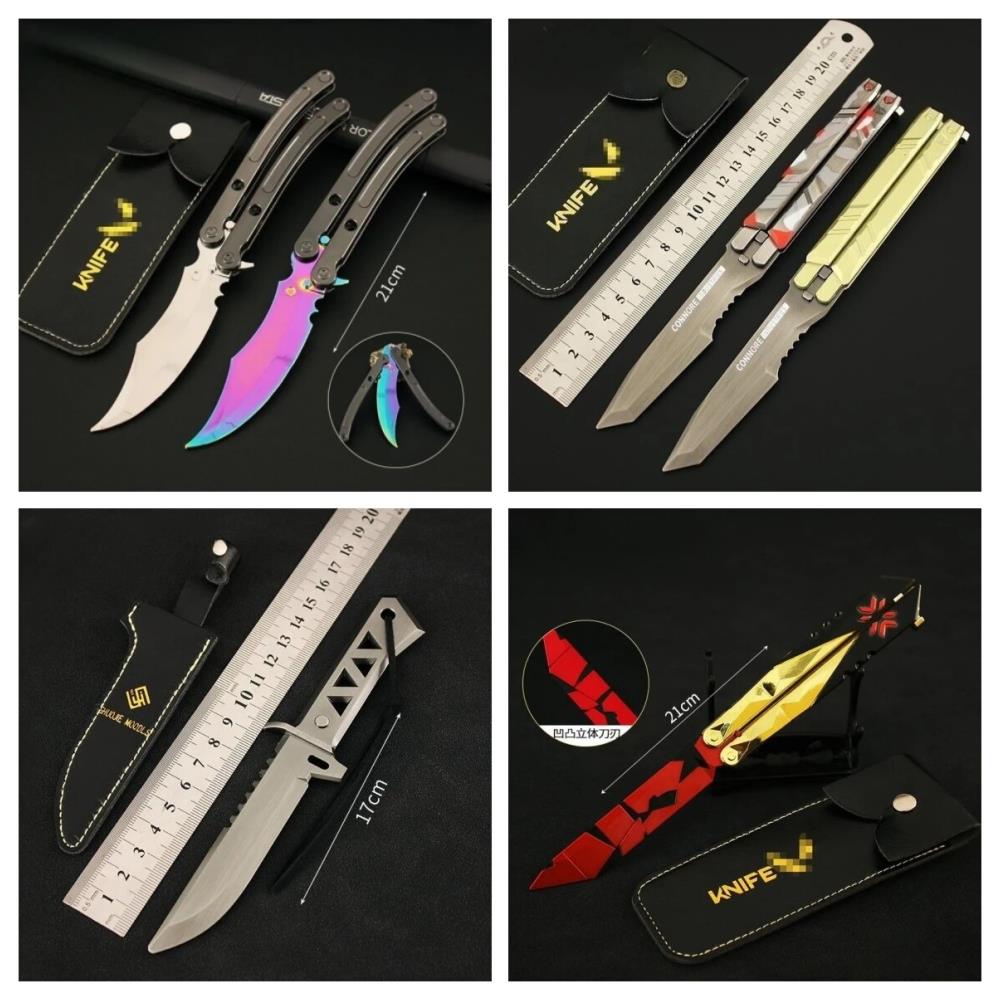 드래곤볼 발로란트 게임 주변 정찰 나비 칼 금속 무기 모델 훈련 소품 공예 장난감 장식품 선물 21cm