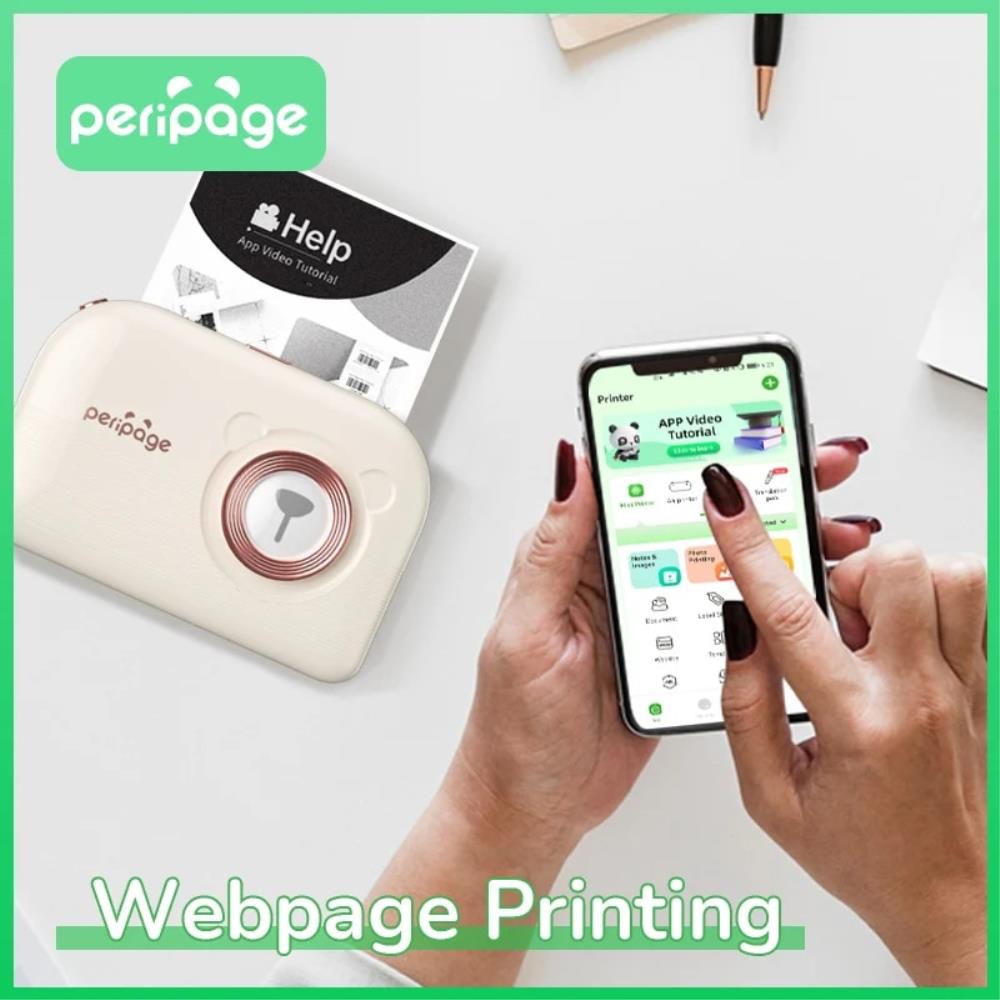PeriPage 휴대용 3 인치 A3X 무선 열전사 프린터 PDF 203dpi 블루투스 미니 라벨 Doc 바코드 메이커 스티커