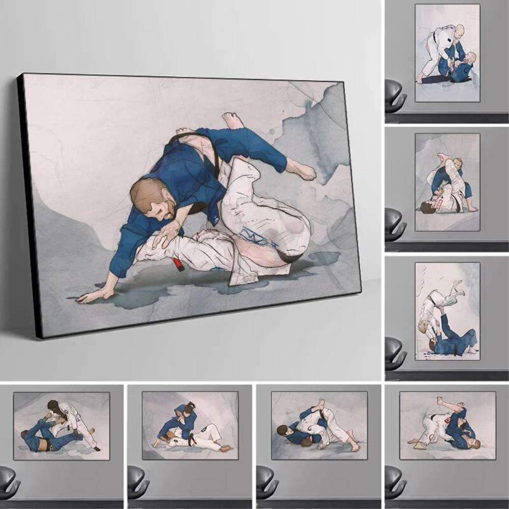 비트코인 브라질 주짓수 포스터 아트 프린트 스파이더 단두대 스윕 캔버스 북유럽 벽 그림 거실 홈 데코