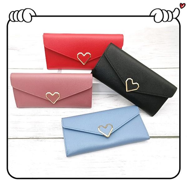[오늘출발] 여성용 다기능 카드 슬롯 지갑 머니 클립 금속 하트 동전 가방 보관
