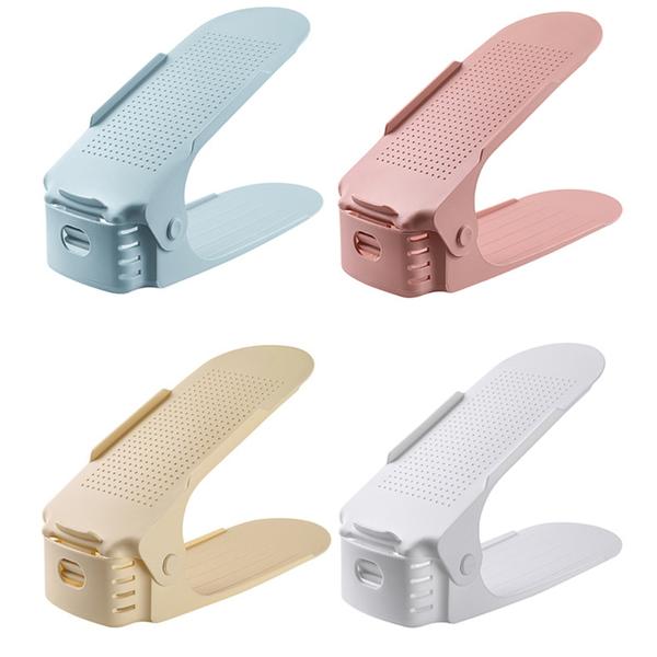 [오늘출발] 조절 가능한 신발 스태커 더블 선반 공간 절약 슬롯 옷장 홀더