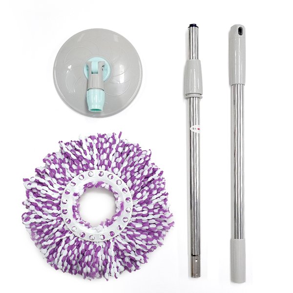 [굿드림포유]청소앤 청소앤 동글이청소기 전용 밀대+컬러걸레 봉세트 핸드스핀