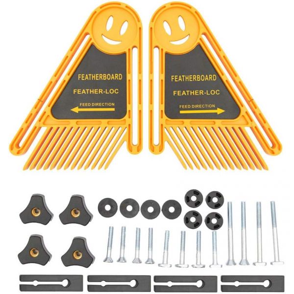 페더보드 안전한 테이블 톱 푸시 블록 톱에 목공용 펜스 2개 팩 티 슬롯 라우터 및 밴드 톱옐로우