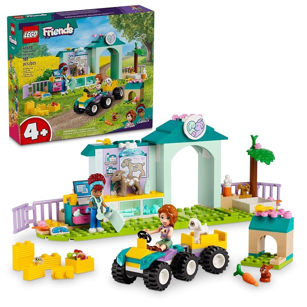 [오늘출발] LEGO Friends Farm Animal Vet Clinic Toy Pretend Play Building Kit Gift for 4 Year Old Girls and Bo