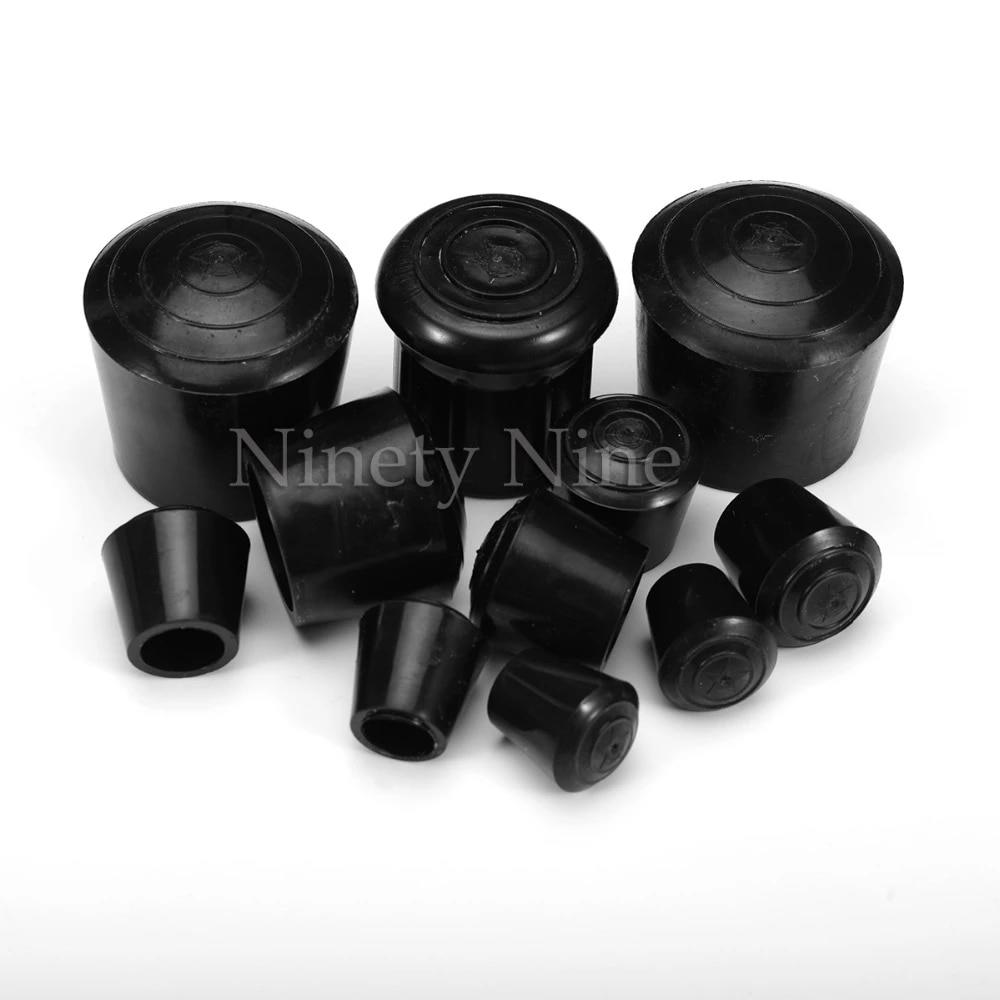 소음방지 12Pcs 블랙 라운드 10-35mm 내부 직경 가구 의자 테이블 다리 발 고무 커버 층 프로텍터 모자