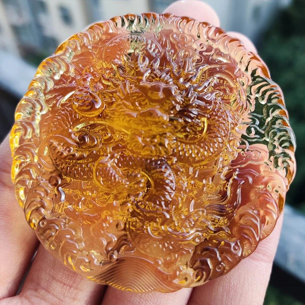 [오늘출발] 육석 옐로우 만다라 마니 스톤 드래곤 부적의 왕 티베트 불교 제공 여섯 캐릭터 만트라 럭키 액세서리