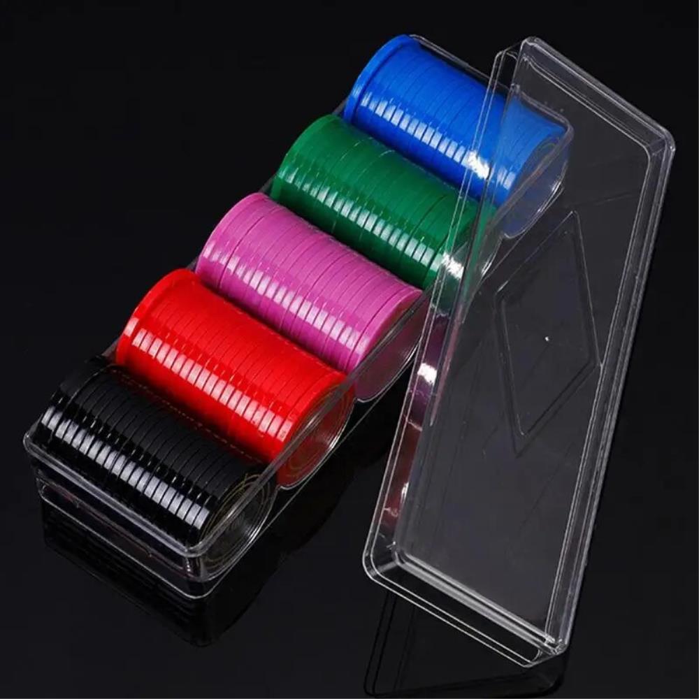 홀덤게임 포커 칩 홀더 클리어 트레이 5 그리드 100 개 아크릴 케이스 카지노 가정용 트레이가 있는 포커칩