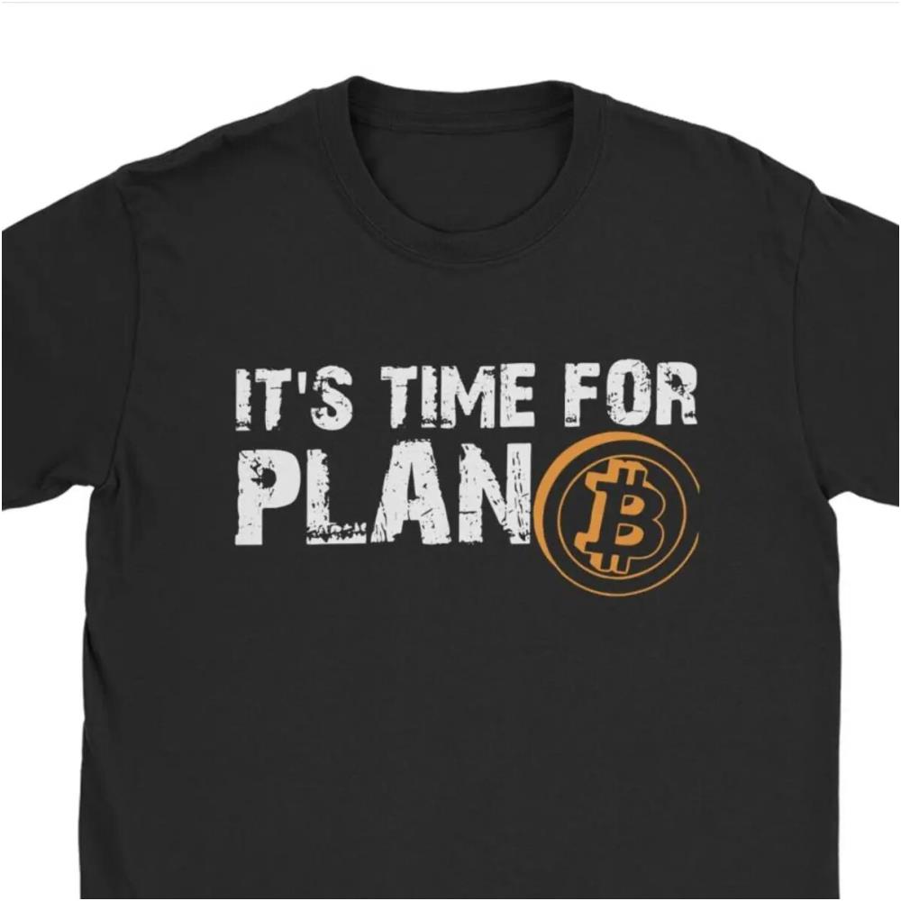 아시아나유니폼 남성용 Its Time For Plan B Bitcoin BTC Crypto Curry T 셔츠 Cryptocurry Blockchain 스