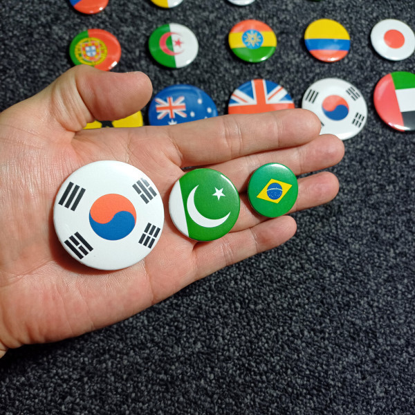 [오늘출발] 세계국기 핀버튼 뱃지 냉장고자석 25mm 32mm 44mm 아시아모음 코리아 일본 중국 태극기 일장기 베트남