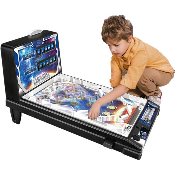 레트로 핀볼 머신 토이 휴대용 전자 스코어 리셋 버튼 플래시 포인트 4개 수동 레코드 카운터자동 바운싱