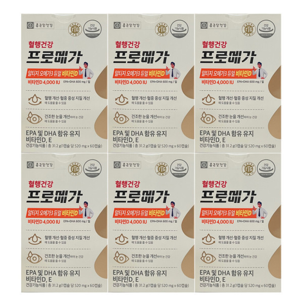 종근당건강 종근당 프로메가 알티지 오메가3 듀얼 비타민D 6박스 6개월분 / 써클