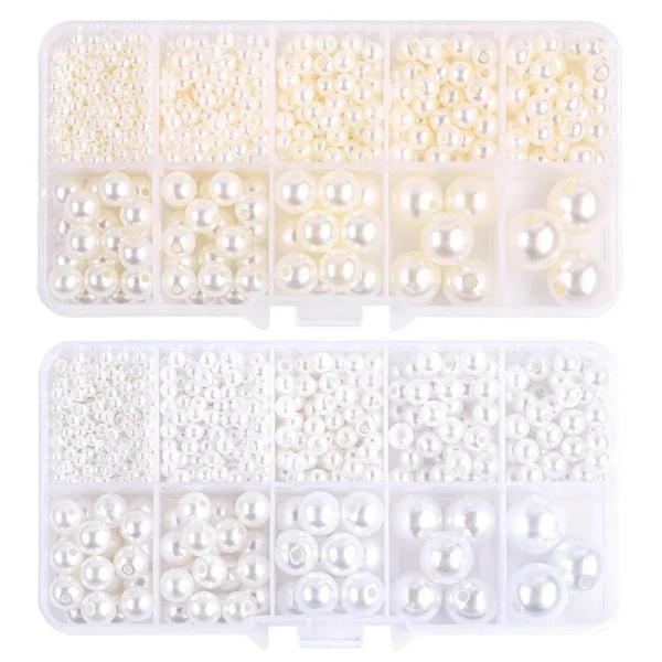 혼주귀걸이 800개 약 진주 세트 상자 비즈 수제 팔찌 휴대폰 체인 및 장식