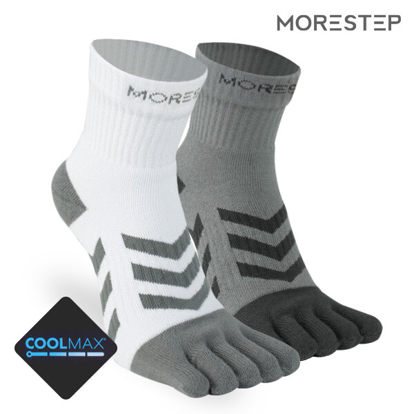 [오늘출발] 모어스텝 쿨맥스 흡한속건 파일 발가락양말 단목 / 쿠션과 기능성 원사로 스포츠 활동성 강화