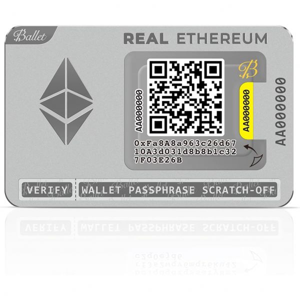 Ballet Real Ethereum 가장 쉬운 암호화폐 콜드 스토리지 카드 암호화 하드웨어 지갑 디지털 자산 보호 싱