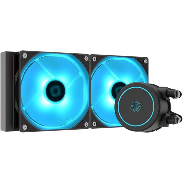 [해외] ID-COOLING AURAFLOW X 240 CPU 워터 쿨러 RGB 240mm AIO MB Sync 12V 4PIN 커넥터 2X120mm 팬 Intel 1700