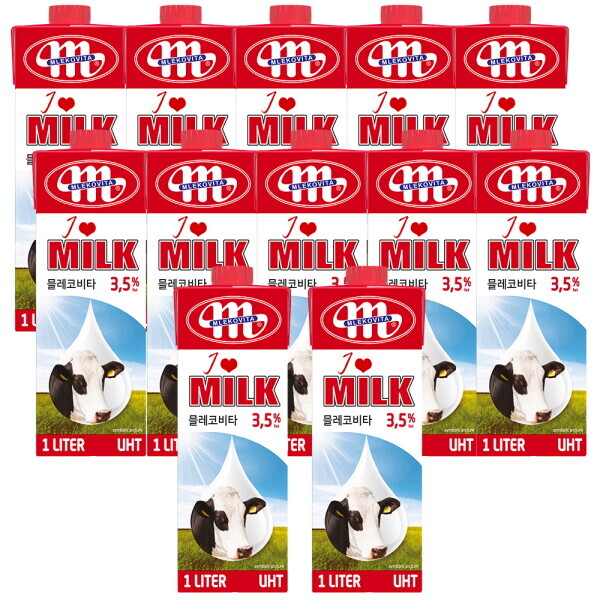 믈레코비타 믈레코비타  아이러브밀크 수입멸균우유 3.5% 1L 12입