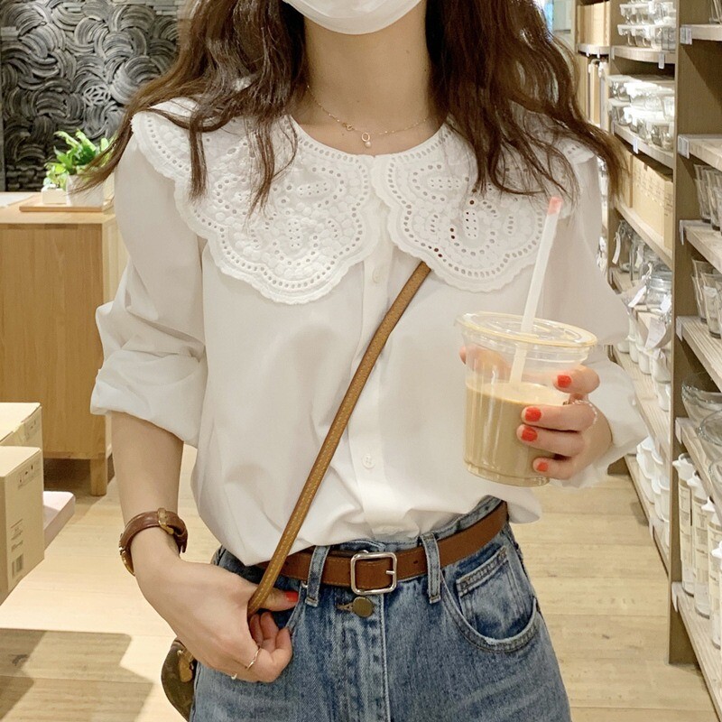 얼굴소멸 카라 블라우스