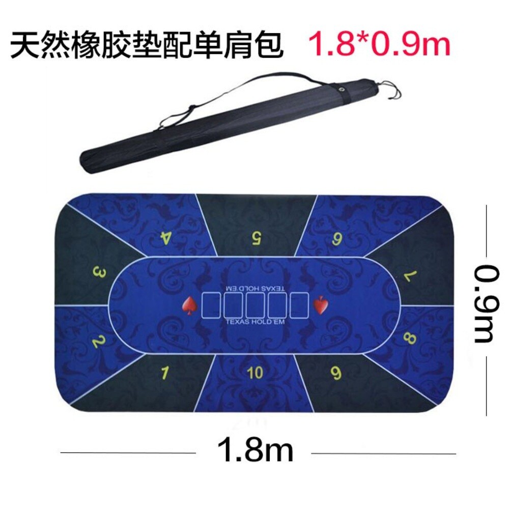 보드게임 카지노 매트 바카라 블랙잭 룰렛 게임 포커테이블-더저우 1.8X0.9m 블루 패턴 프리 숄더백