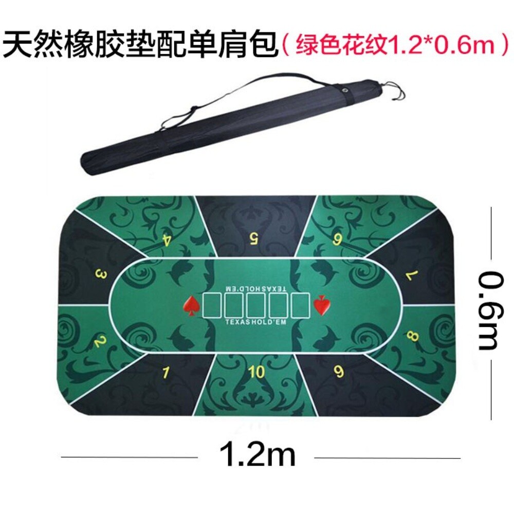 보드게임 카지노 매트 바카라 블랙잭 룰렛 게임 포커테이블-더저우 1.2X0.6m 그린 패턴 프리 숄더백