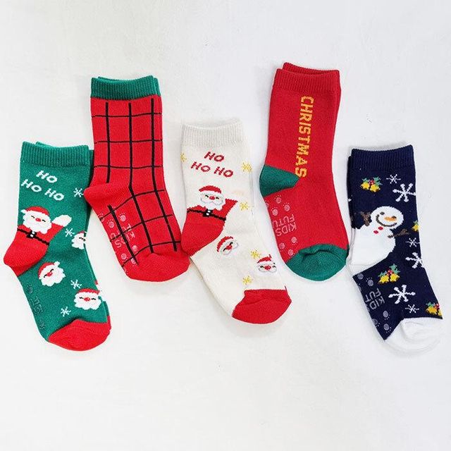[오늘출발] 유아아동양말 j호이산타 5족세트 아기남아여아 성탄절선물 닉스 아기풋워머 크리스마스 신생아 꼬미싹