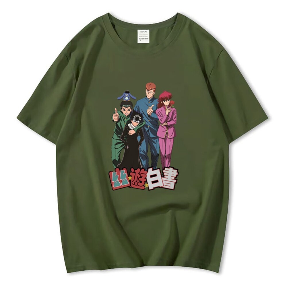 유유백서 씹덕티 카즈마 반팔 티셔츠 남자 여자 커플 면 티