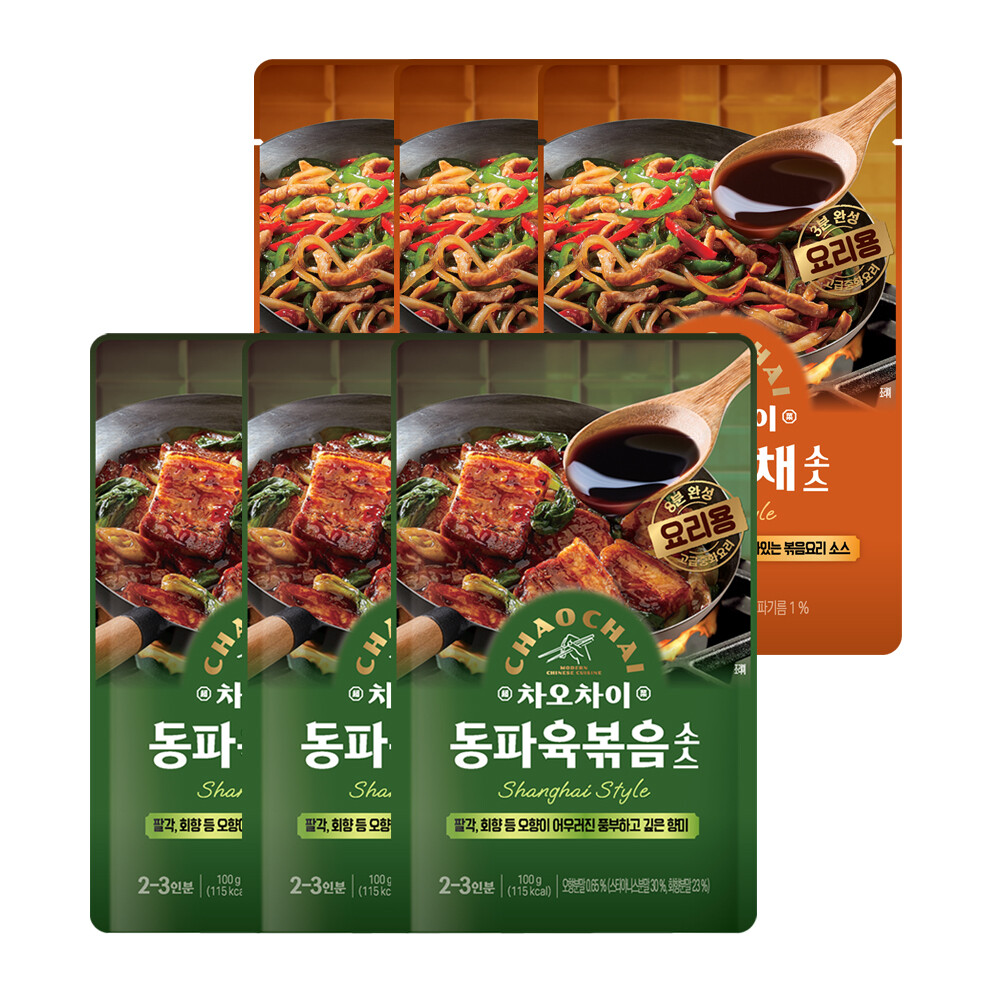 [스마일배송] 차오차이 차오차이 동파육볶음소스 3개 + 고추잡채소스 3개