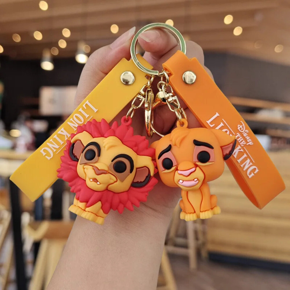 애니라이온킹키링 애니메이션 라이온 킹 키체인 카와이 심바 품바 티몬 키링 자동차 키 링 코스프레 전화