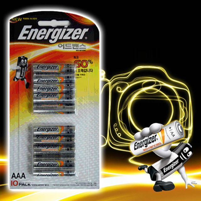 [에너자이저홀딩스]에너자이저 에너자이저어드밴스AAA건전지10팩LR3밧데리60프로오래LR03 소형 장난감 10P