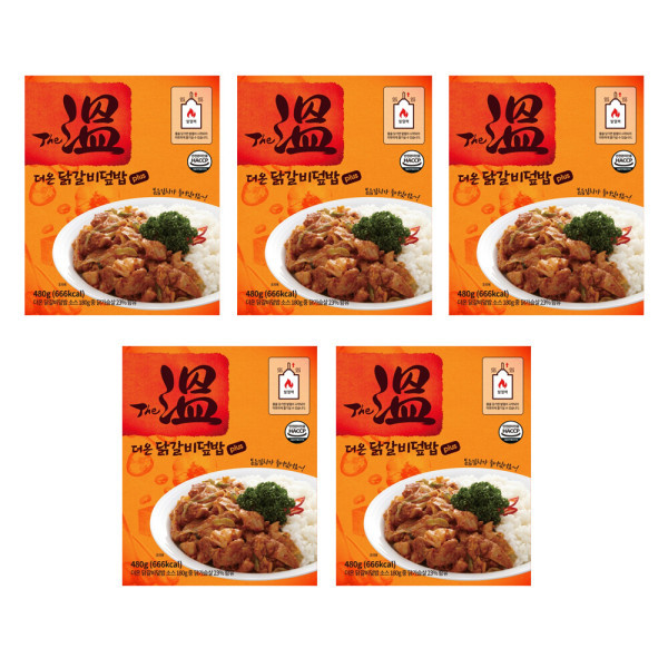 [오늘출발] 더온 닭갈비덮밥 플러스 5개 세트 전투식량 발열도시락 물없이 불없이 줄만 당기면 OK 비상식량 등산 캠핑