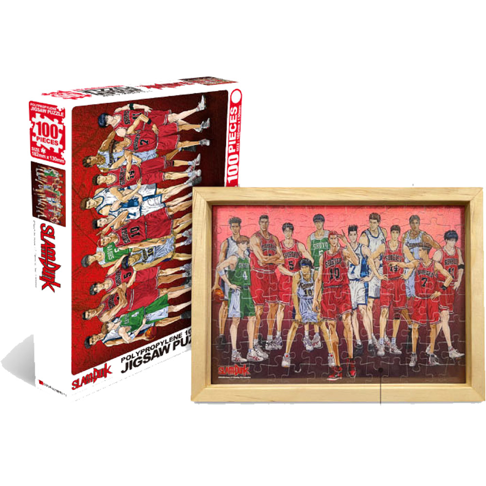 퍼즐마을 학산문화사 100P 슬램덩크 인터하이스쿨 챔피언십 + 원목액자 조각퍼즐 맞추기 퍼즐넣기 캐릭터
