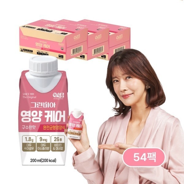 그린비아 정식품 그린비아 영양케어 구수한맛 200ml 54팩 성인 노인 환자 균형양식 한끼식사 대용