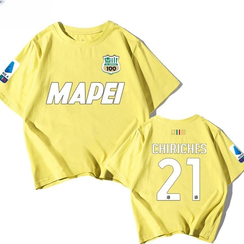 이태리 세리에 A US 사수올로 칼초 티셔츠 남녀공용 캐주얼 커플 반팔티