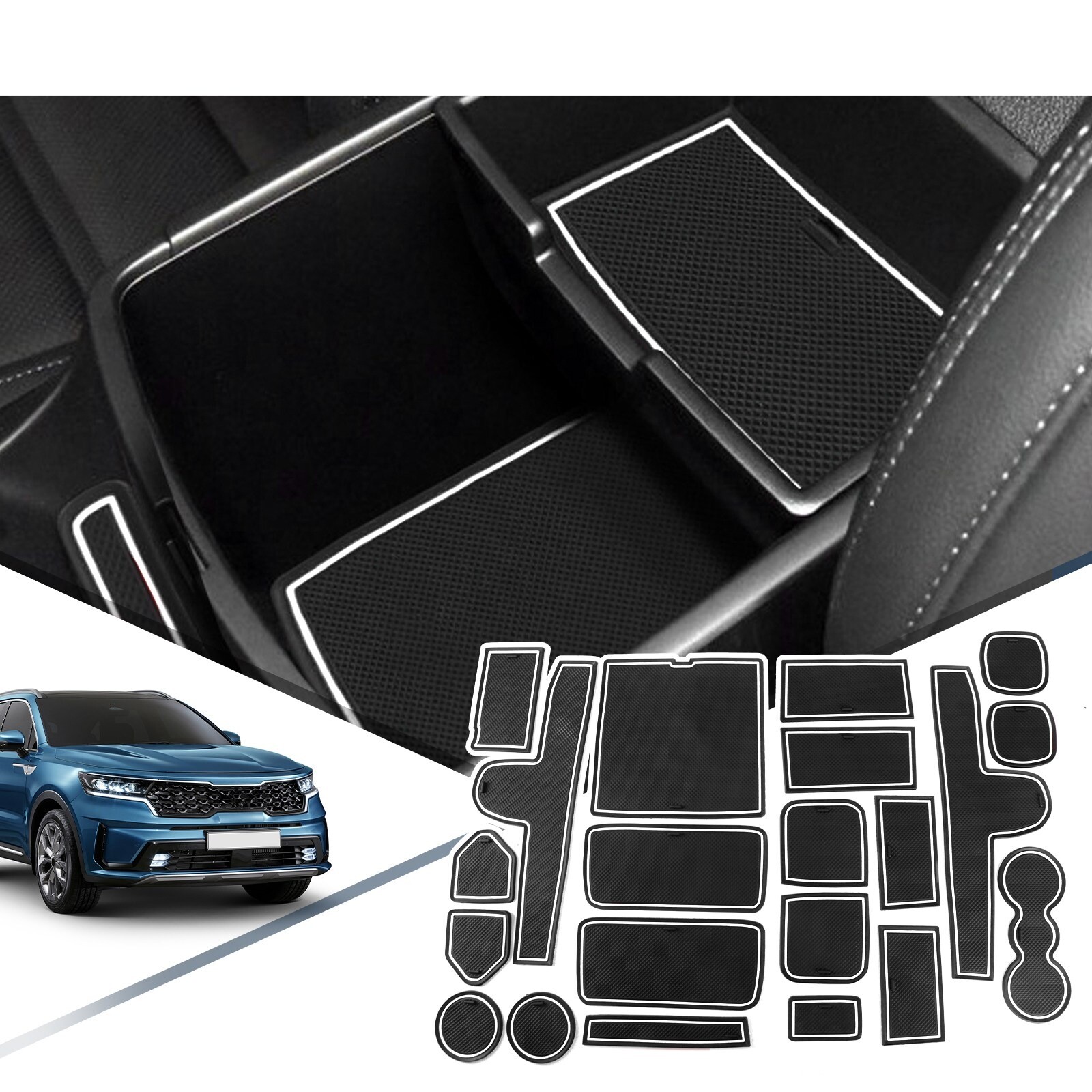 쏘렌토 MQ4 호환전용 소음 방지 인테리어 안티노이즈 도어 슬롯 패드 화이트 1개