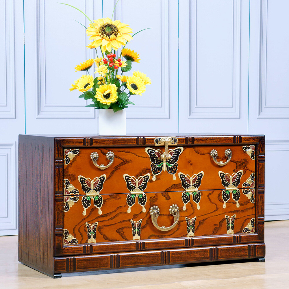 다한수제고가구 칼라나비 반닫이 880 원목 엔틱 수납장