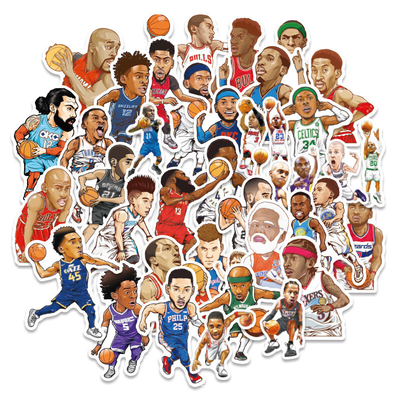 [오늘출발] 빈티지 다꾸 NBA 스타 인스타 인스 스포츠 인테리어 감성 스티커 40장