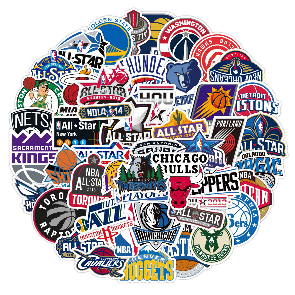 [오늘출발] 다꾸 빈티지 NBA 로고 인스타 인스 스포츠 인테리어 감성 스티커 50장