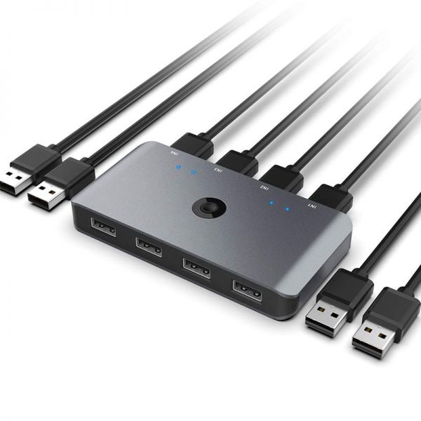 USB 컴퓨터 스위치 선택기 2.0 주변 장치 KVM 스위처 어댑터 4 대 공유