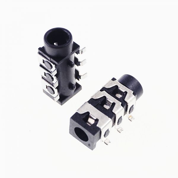 모델 당 100 Pcs 핑크  블랙 전화 잭 직경 3.5mm 6 핀 SMD 유형 3 도체 TRS 스테레오 소켓 보드 가이드 Ro