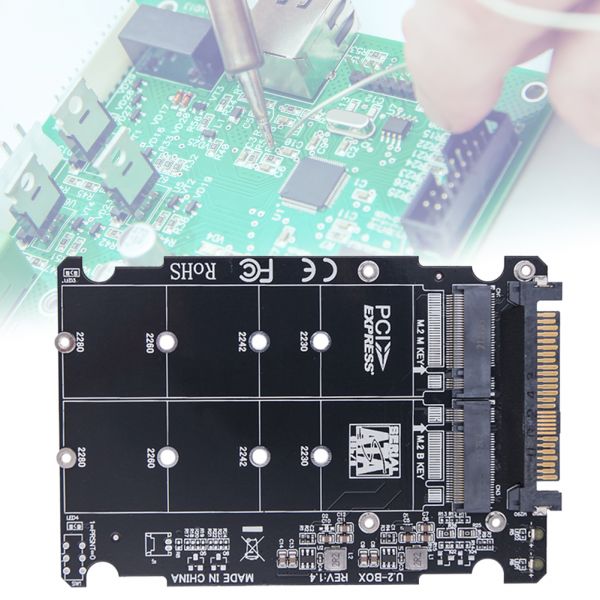 케이스 포함 어댑터 카드 PC-E3.0X4 M.2 SSD to U.2 카드 NVMe SATA-Bus NGFF PCI-e 어댑터 32Gbps 하드