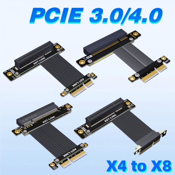 PCI Express 익스텐션 케이블 PCI-E 라이저 점퍼 PCIE 기가비트 LAN PCIe NVMe RAID SSD용 4X 8X 슬롯