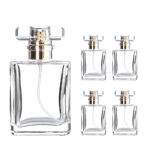 [오늘출발] 카타니아 골드 투명캡 50ml 5개 향수 공병 스크류타입 용기 만들기 재료 퍼퓸 스프레이 유리 DIY